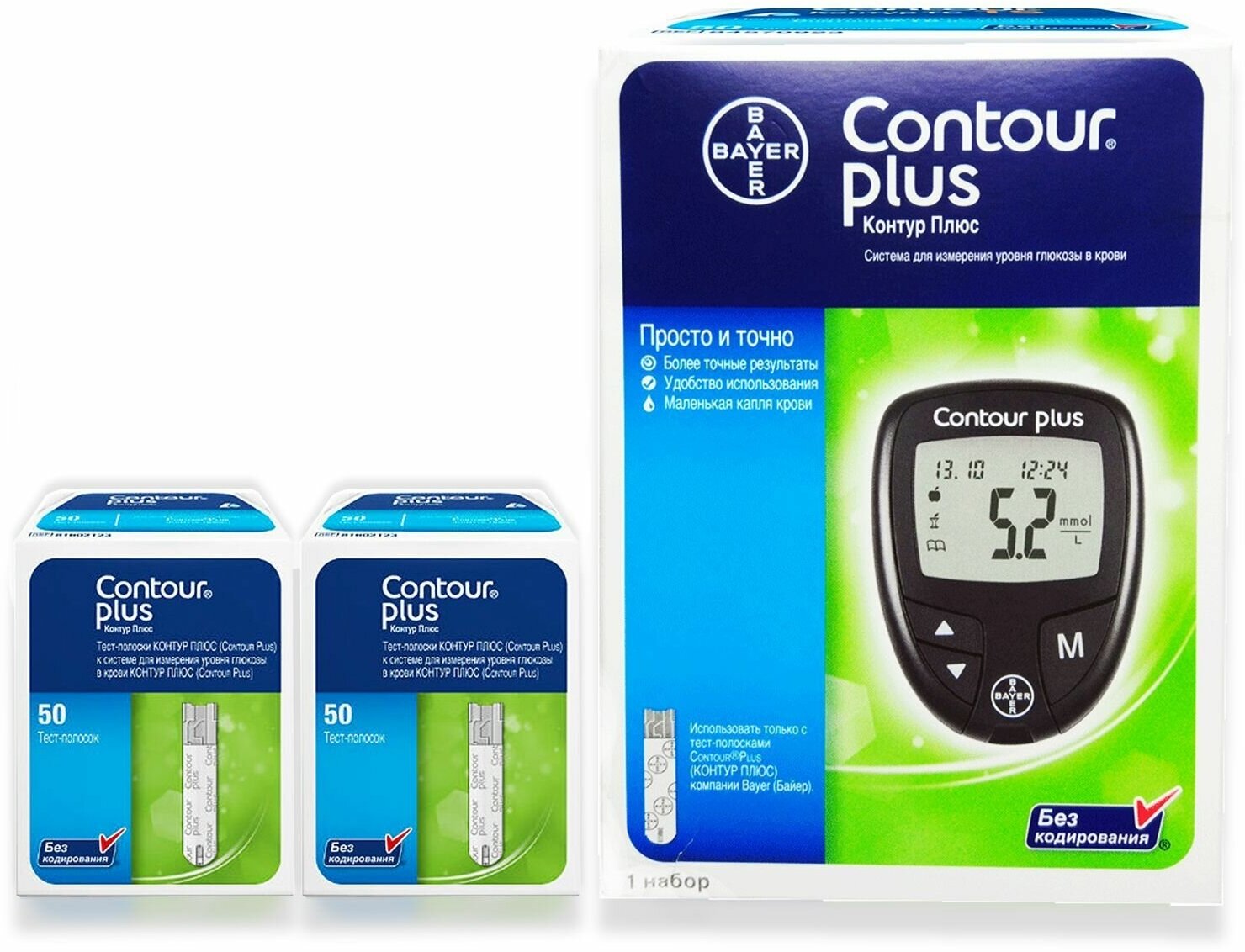 Глюкометр Контур плюс (Contour Plus) +100 тест-полосок