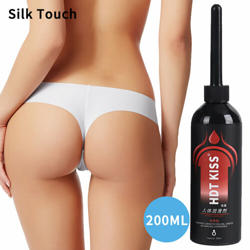 Гелевая смазка на водной основе Silk Touch, ощущение жара, длина тюбика 9 см. 200 мл, 1 штука.