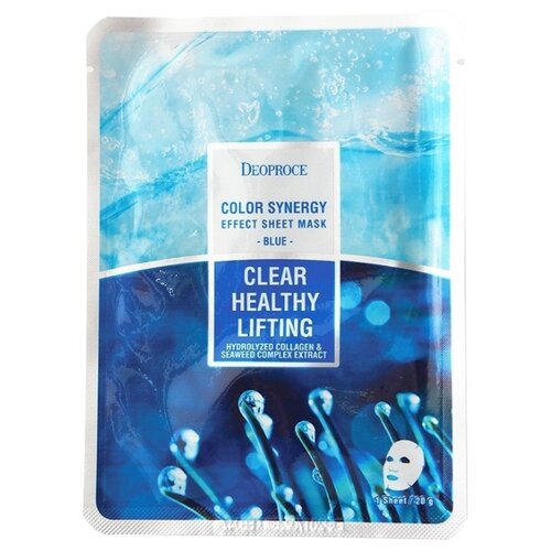 фото Deoproce Маска тканевая морской коллаген Color Synergy Effect Sheet Mask Blue, 20 г