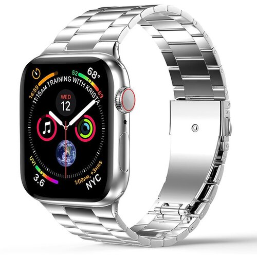 Металлический блочный ремешок серебристый для Apple Watch 1-9, SE, ULTRA 42-44-45-49 мм силиконовый ремешок для смарт часов apple watch se ultra 42 44 45 49 mm cпортивный браслет для умных часов эпл вотч 1 9 се ocean band розовый