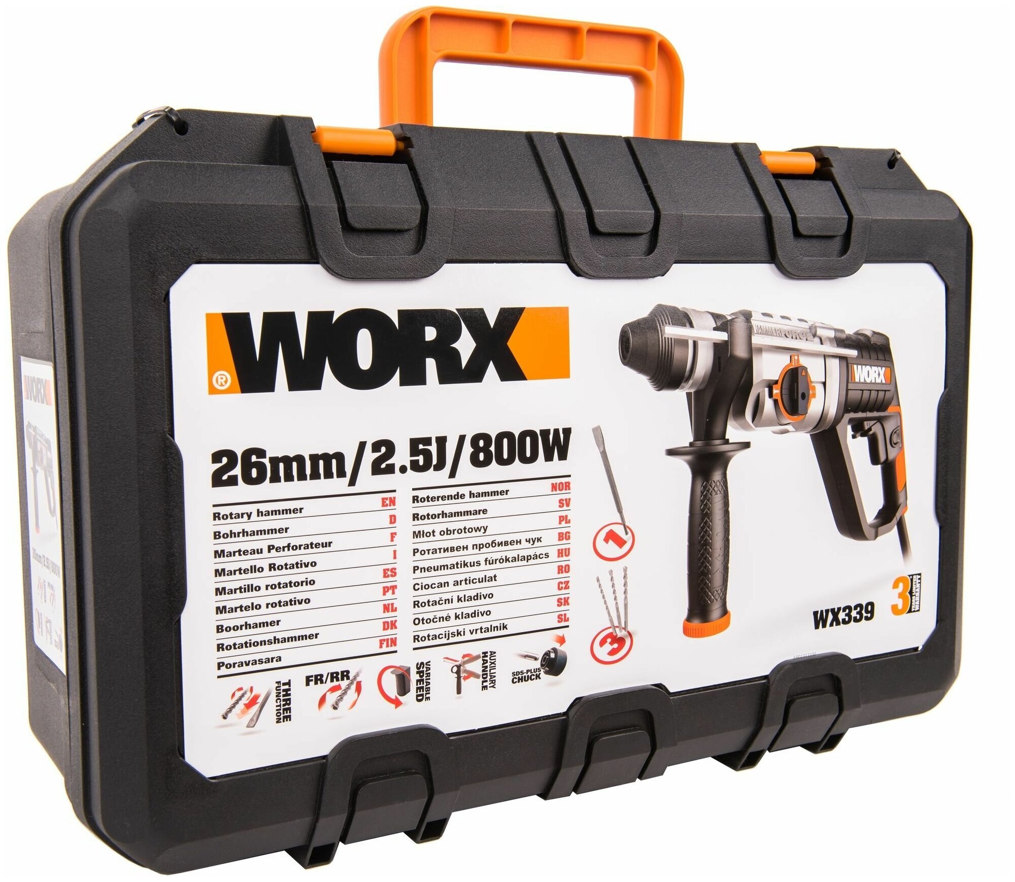 Перфоратор Worx WX339, 800 Вт - фотография № 2