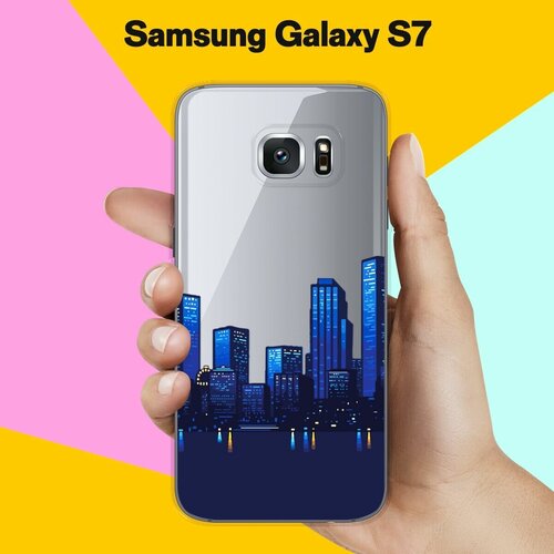 Силиконовый чехол на Samsung Galaxy S7 Город / для Самсунг Галакси С7 жидкий чехол с блестками абстрактные цветы в движении на samsung galaxy s7 самсунг галакси с 7