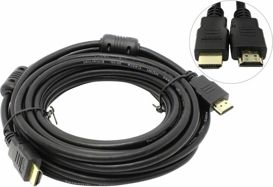 Кабель соединительный аудио-видео PREMIER HDMI (m) - HDMI (m) , ver 1.4, 15м, GOLD, ф/фильтр, черный [5-813 15.0]