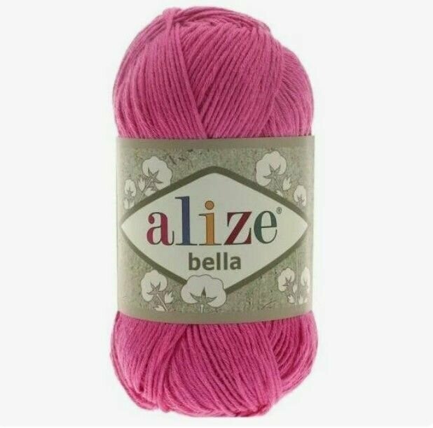 Пряжа для вязания Alize Bella 50 гр/180 м 100% хлопок 489 ярко-розовый 1 моток
