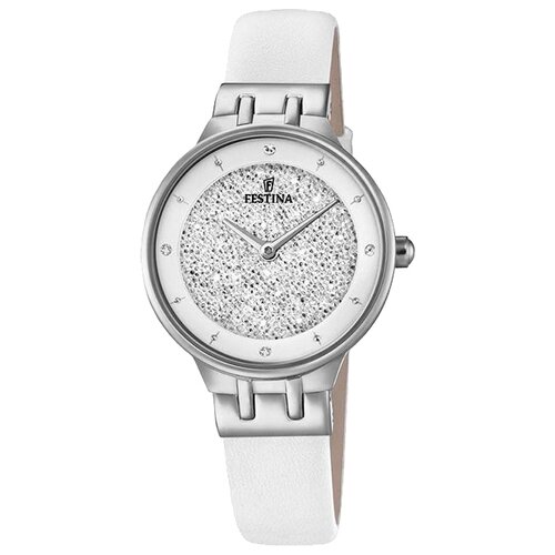 Наручные часы FESTINA, серебряный 40% горячий без номер аналоговые с круглым циферблатом минимализм искусственная кожа ремешок женские кварцевые наручные часы