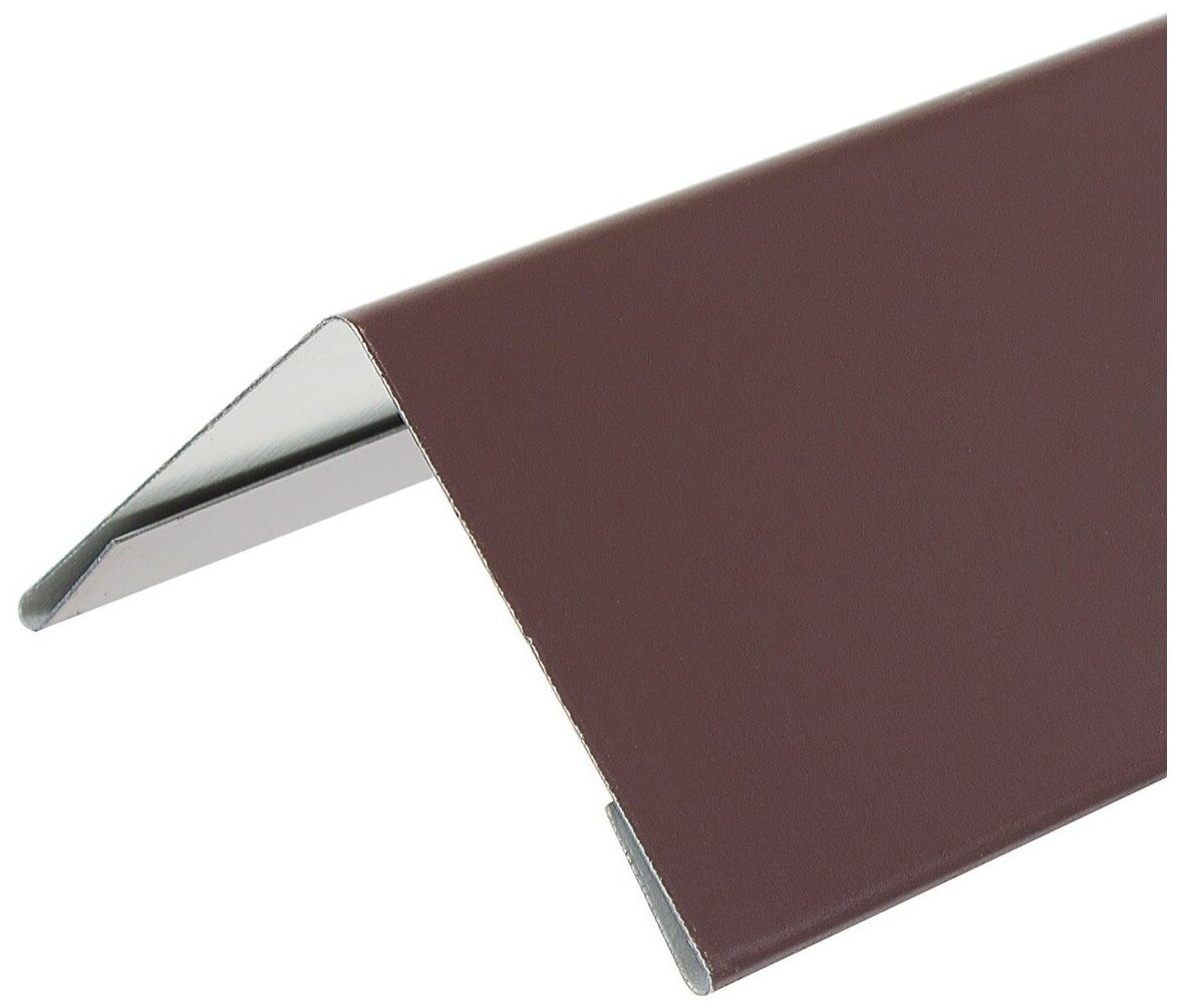 Угол наружный металлический коричневый, 70*70 мм, длина 1250 мм