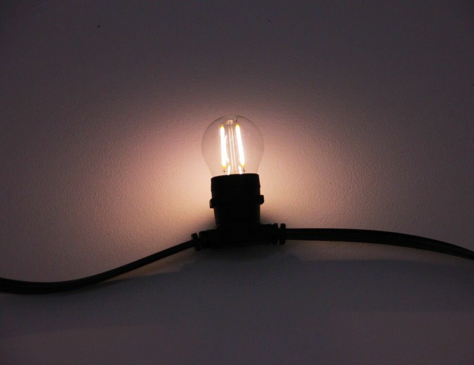 Светодиодная филаментная лампа для теплая белая, d-45 мм, 2 Вт, Е27, Rich LED