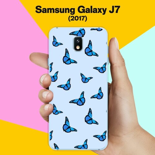 Силиконовый чехол на Samsung Galaxy J7 (2017) Бабочки 12 / для Самсунг Галакси Джей 7 2017 силиконовый чехол на samsung galaxy j7 2017 жуки для самсунг галакси джей 7 2017