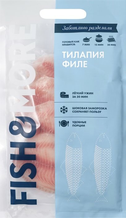 Тилапия FISH&MORE филе 500г