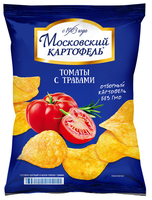 Чипсы Московский КАРТОФЕЛЬ картофельные Томаты с травами, 70 г