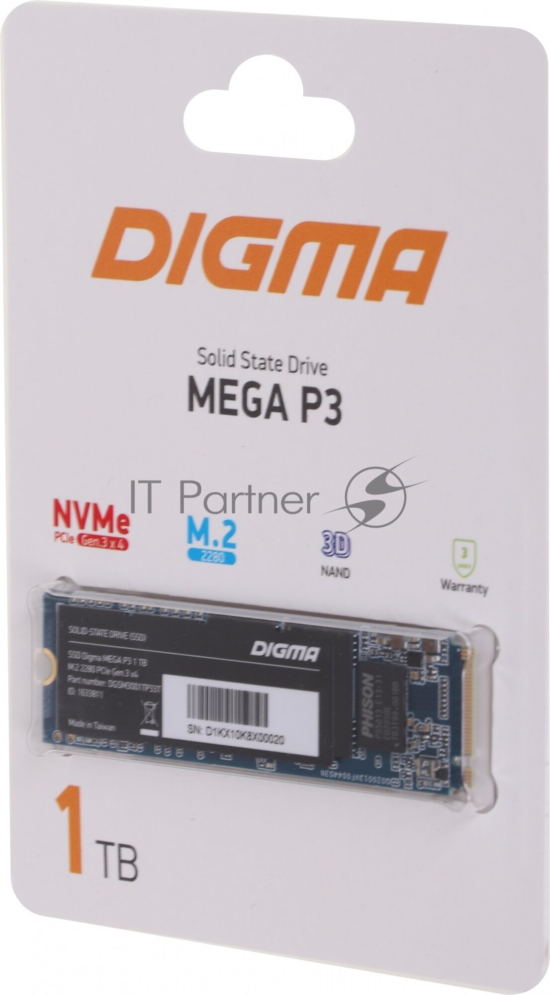 Твердотельный накопитель Digma Mega P3 1Tb PCI-E x4 DGSM3001TP33T - фото №8