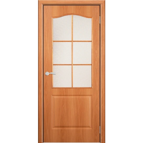 Межкомнатная дверь Классик, Ламинированное покрытие, Остекленная, толщина полотна 37мм, 2000х400мм Миланский орех