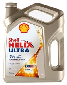 Фото Синтетическое моторное масло SHELL Helix Ultra 0W-40 4 л