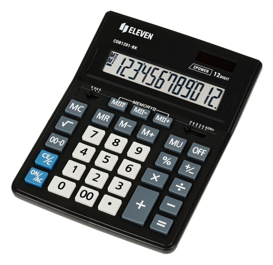 Калькулятор настольный 12-разрядный Citizen Business Line CDB1201-BK двойное питание 155 х 205 х 28 мм чёрный