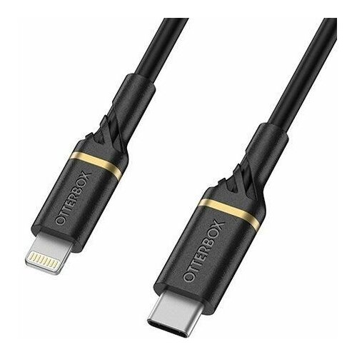 Кабель OtterBox для быстрой зарядки Lightning / USB-С, 1 метр, Standart, для быстрой зарядки, цвет Black Shimmer, черный (78-52551)