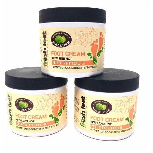 Крем для ног FOOT CREAM. Регенерация и питание, с маслом Ши, 3 шт по 200мл.