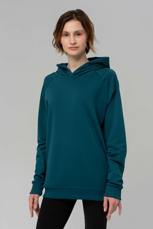 Худи Магазин Толстовок, силуэт прямой, средней длины, трикотажное, размер XL-46-48-Woman-(Женский), зеленый
