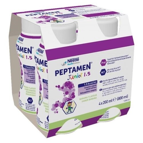 Peptamen (Nestle) Peptamen Junior 1,5, готовое к употреблению, 200 мл, банан, 4 шт.