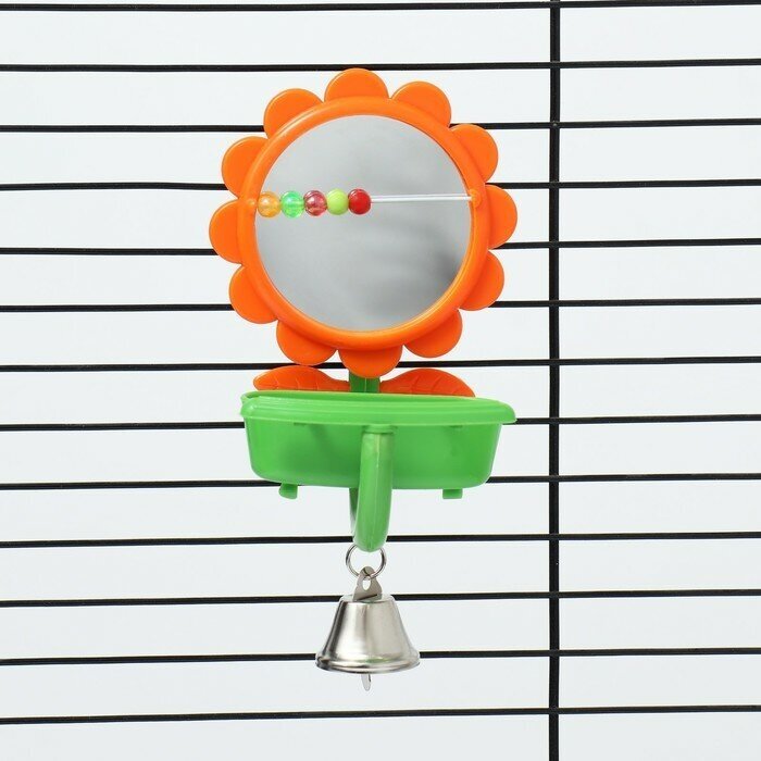 Игрушка-кормушка для птиц "Подсолнух", 7 х 6,7 х 14.5 см - фотография № 2
