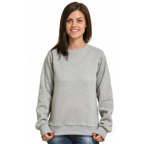 Свитшот Магазин Толстовок, силуэт прямой, средней длины, трикотажный, размер 3XL-50-52-Woman-(Женский), серый