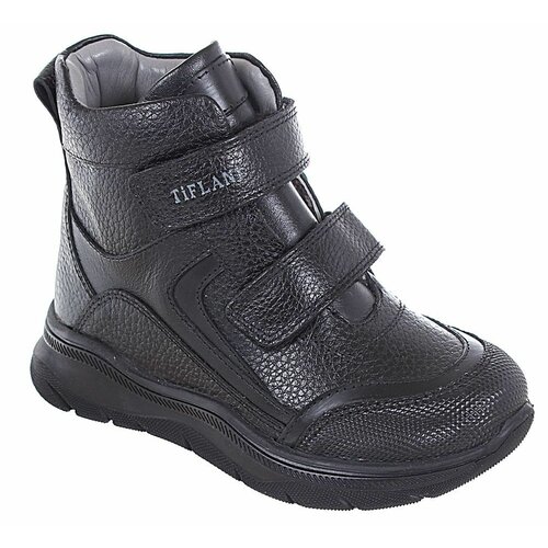 фото Ботинки tiflani, зимние, натуральная кожа, на липучках, размер 30, черный