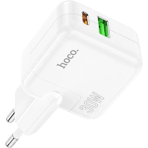 Сетевое зарядное устройство Hoco C111A USB+ Type-C, белый