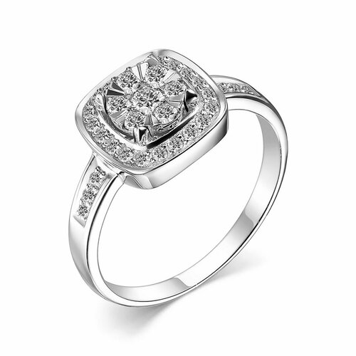 Кольцо помолвочное Oriental белое золото, 585 проба, бриллиант, размер 19