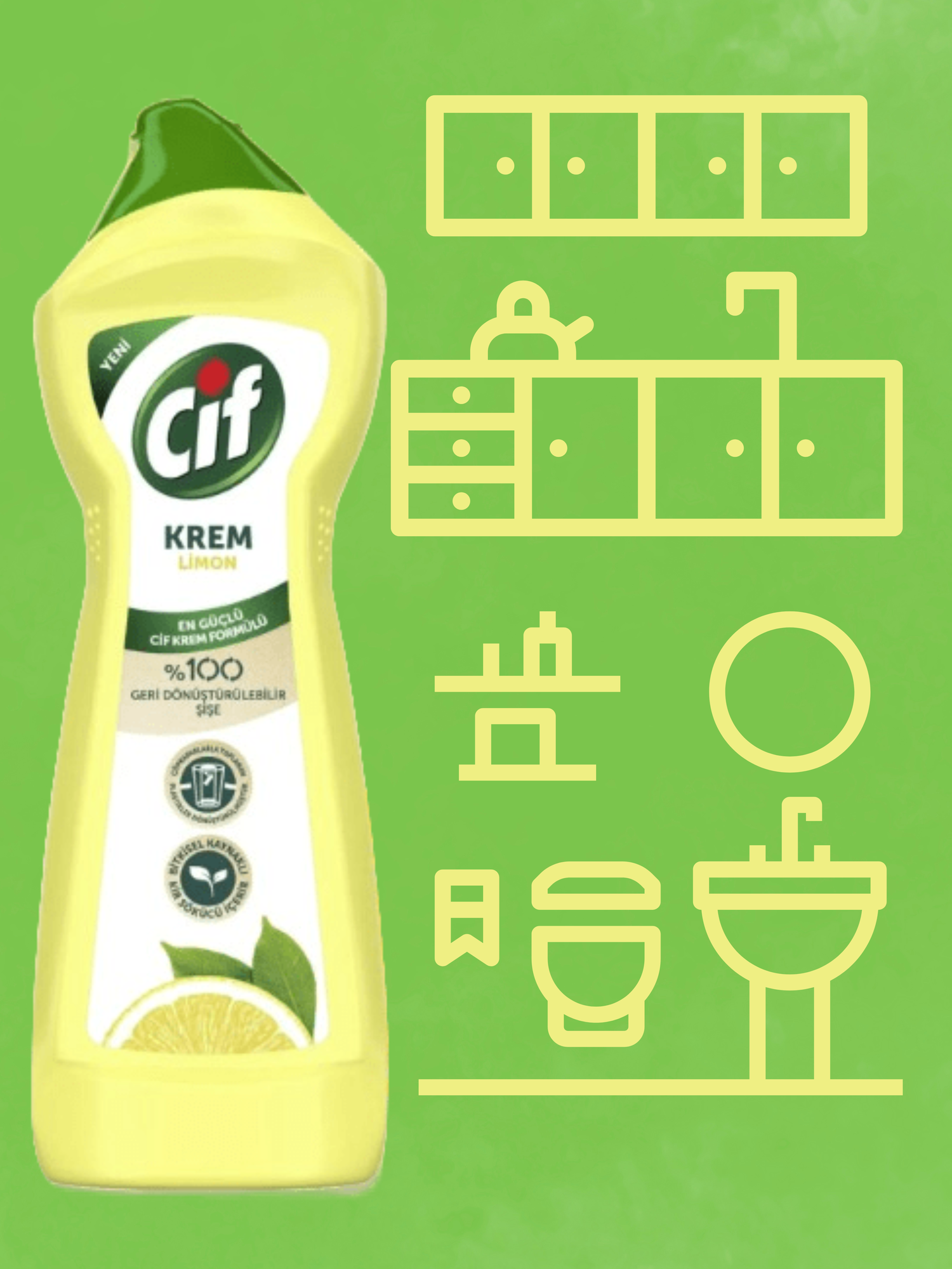 Универсальное чистящее средство крем, Cif, актив лимон, 500 мл, 2 шт - фотография № 3