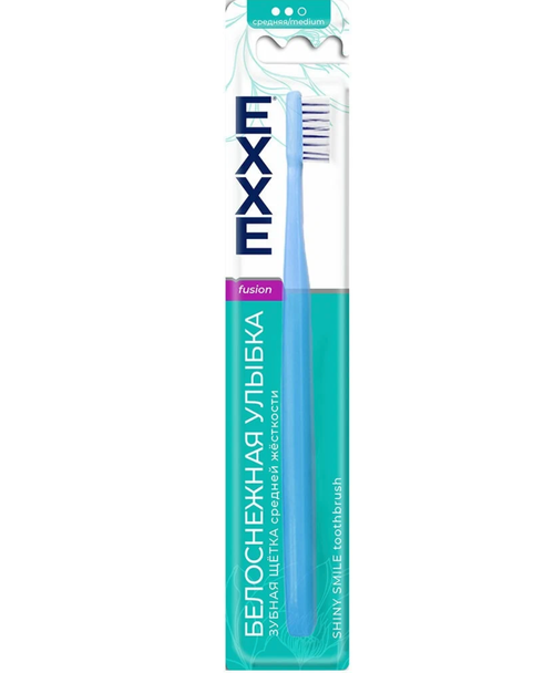 Эксе / EXXE - Зубная щетка средней жесткости Fusion Белоснежная улыбка