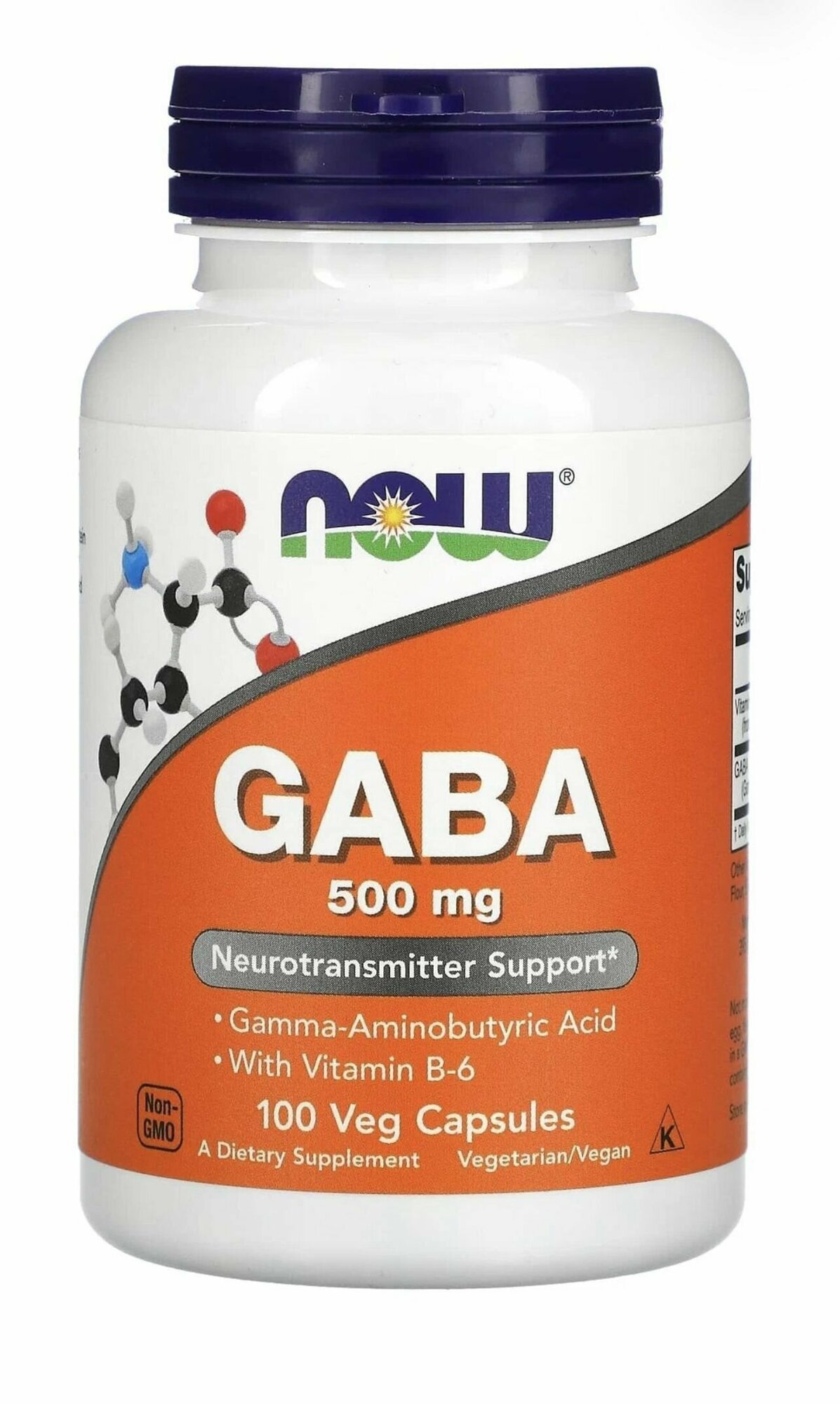 NOW GABA c вит B6, 500 мг, 100 капс