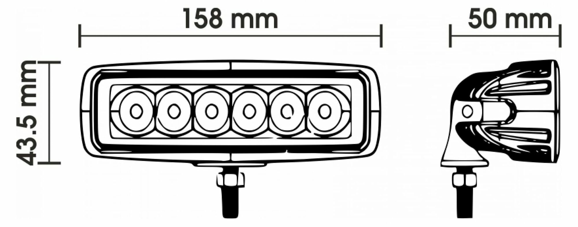 Светодиодная Фара Вымпел Wl-118bf Ближний Свет Мет Корп 6 Диодов вымпел арт WL-118BF