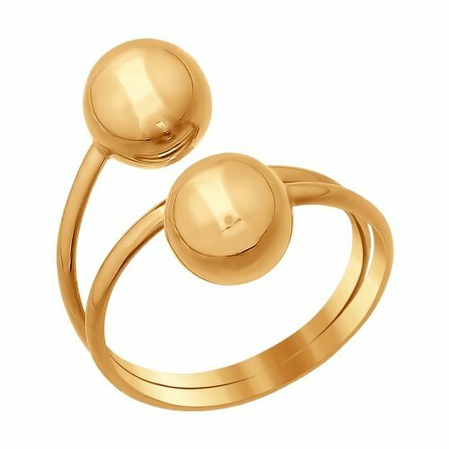 Кольцо Яхонт, красное золото, 585 проба, размер 17, золотой кольцо яхонт красное золото 585 проба малахит размер 17 зеленый золотой