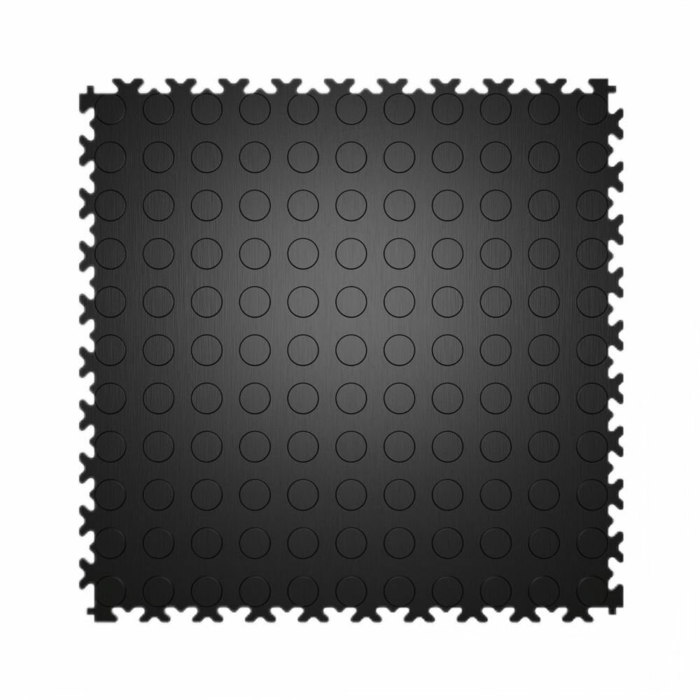 Плитка ПВХ модульная на пол LT light black Coin PVC Eco 500X500X5мм 43 класс