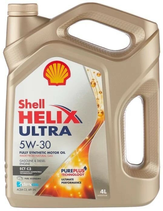 Синтетическое моторное масло SHELL Helix Ultra ECT C3 5W-30, 4 л, 1 шт.