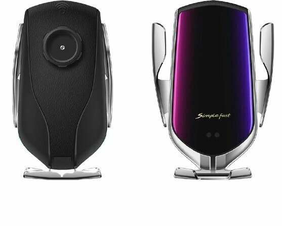 Автомобильная беспроводная зарядка-держатель с сенсорным датчиком Smart Sensor Car Wireless Charger R1, серебристый