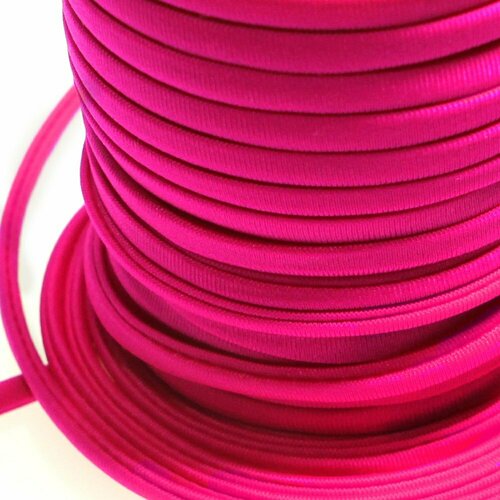 Шнур эластичный 5х3 мм 6 метров для шитья / рукоделия / лайкра-браслетов, цвет малиновый