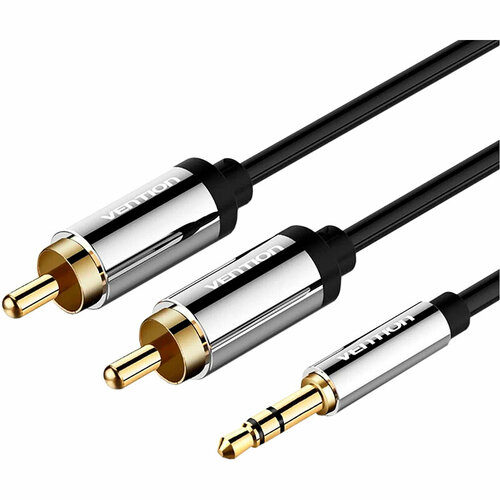 Кабель Vention 2RCA(m)/mini jack 3.5 mm(m) - 1.5 м (P550AC150-S) кабель vention аудио jack 6 35 mm m 6 35 m 3 м кабель vention jack 6 35 mm m jack 6 35 mm m 3 м baabi