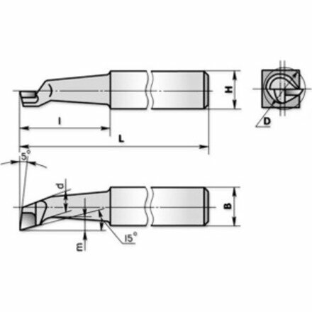 ХИЗ 172010-Т15К6 Резец расточной для глухих отверстий 16х12х170 Т15К6 - фото №1