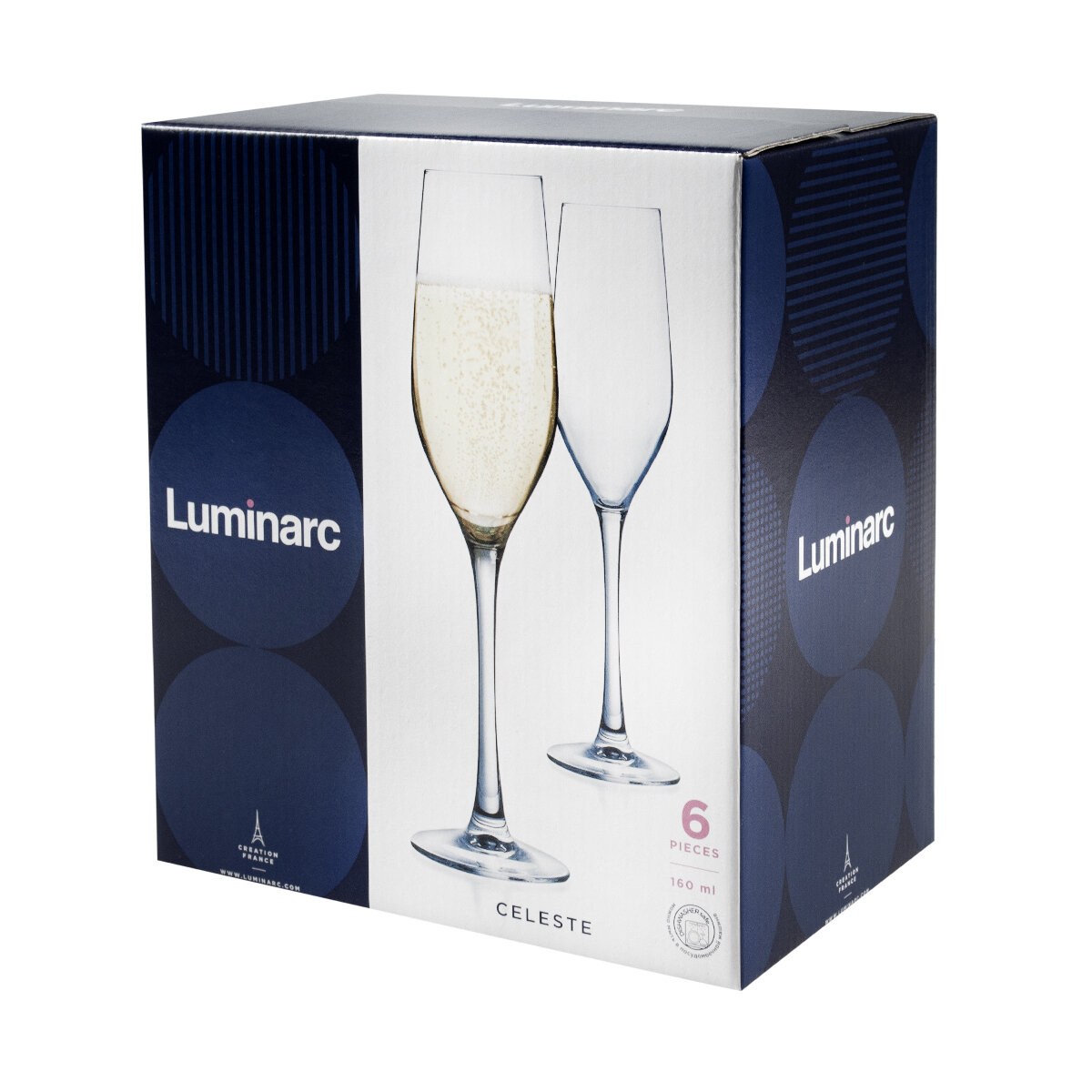 Набор бокалов для шампанского Luminarc селест 160мл 6шт - фото №18