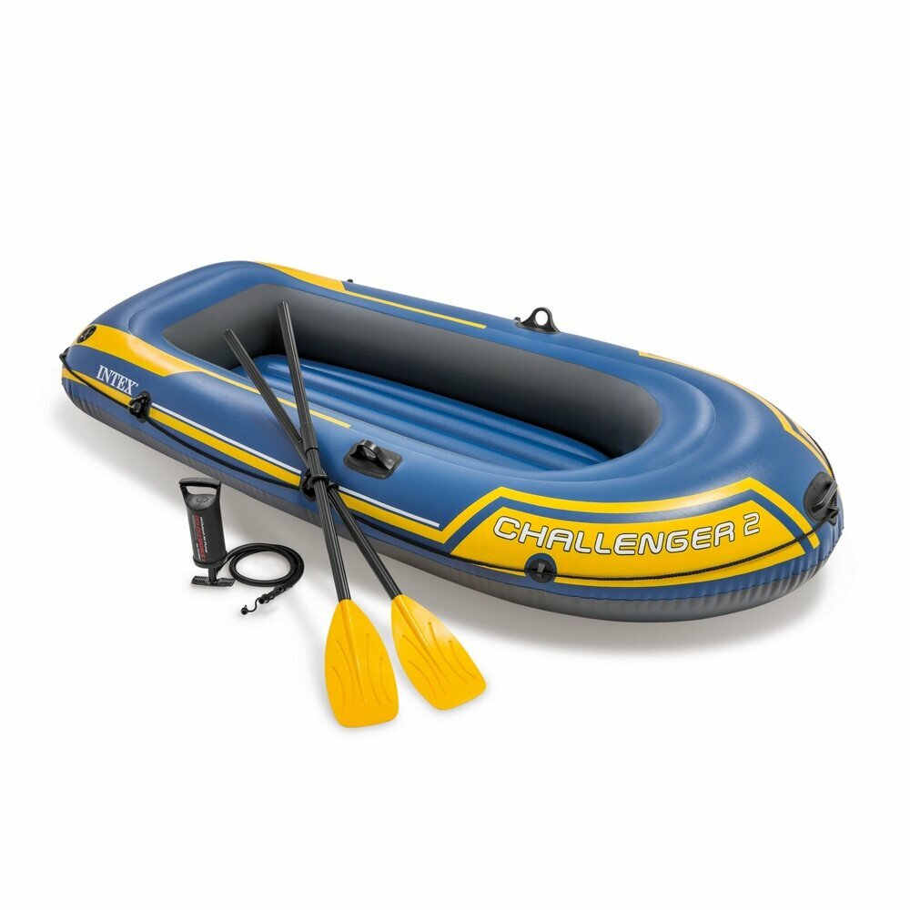 Лодка надувная INTEX CHALLENGER 2 SET 2 мест. + ручной насос пластиковые весла
