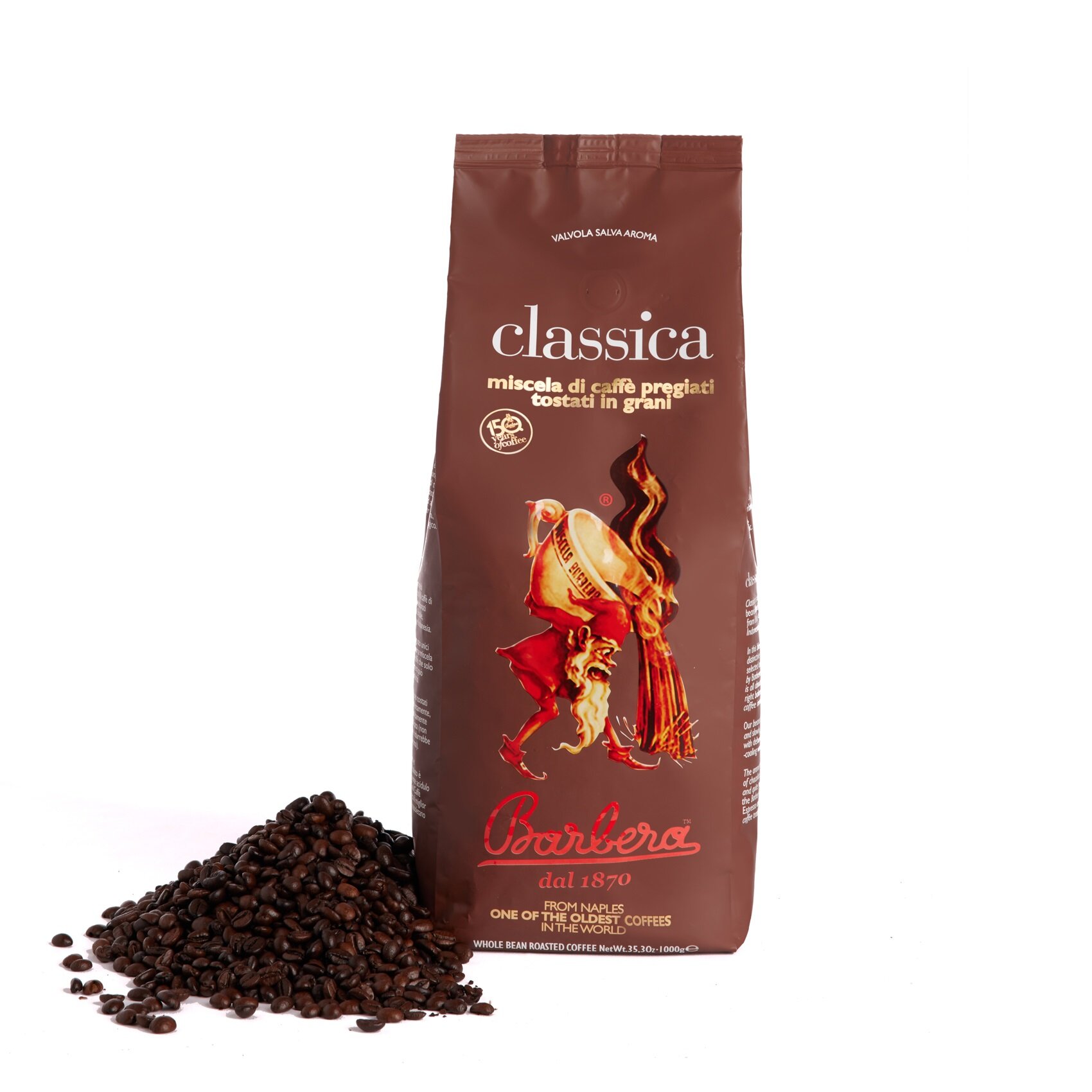 Кофе BARBERA в зернах Classica (Италия), 1 кг