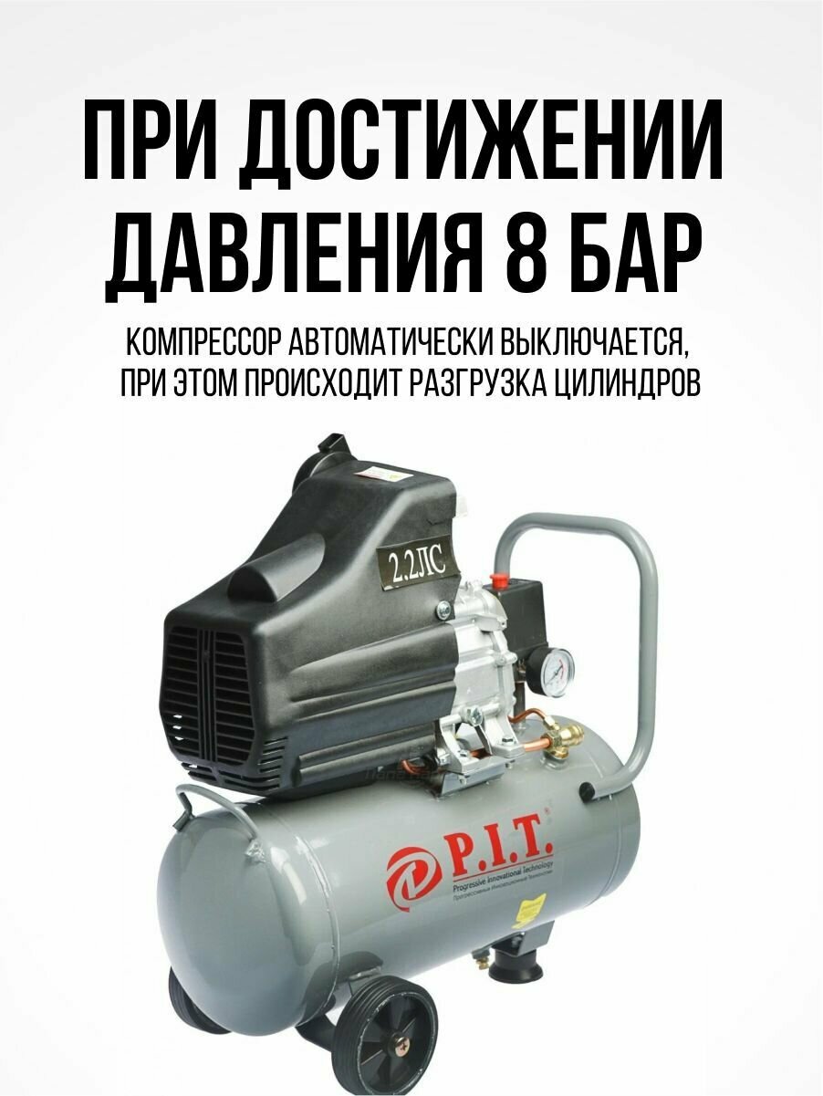 Компрессор масляный PIT PAC24-C 24 л 15 кВт