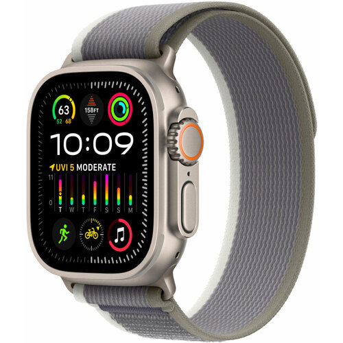 Apple Умные часы Apple Watch Ultra 2 49 мм Titanium Case with Trail Loop S/M (Серо-зеленый)