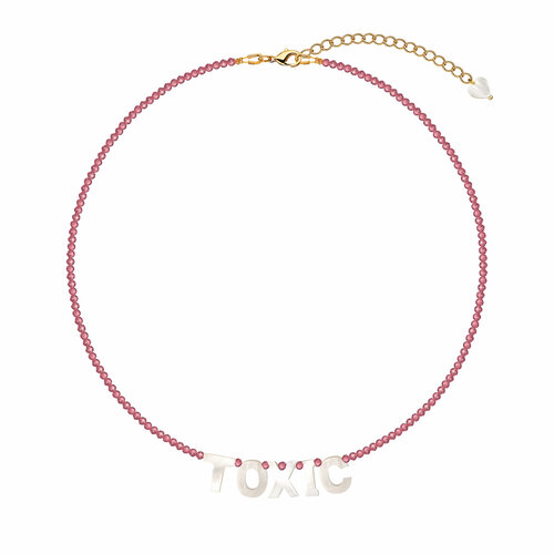 Чокер Toxicuties, шпинель, длина 35 см, розовый