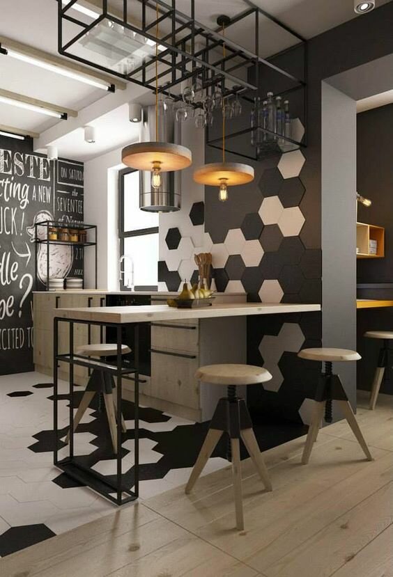 Стеновые интерьерные панели DanilovDecor 0.65 кв. м 38 шт. Декоративная шестиугольная плитка соты для гостиной, кухни, офиса, салона красоты и кафе.