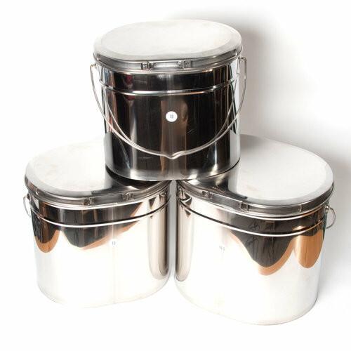 фото Набор высоких котелков 3 шт.(10;12;16.5л) крышки с ручками нерж. сталь(роза ветров)