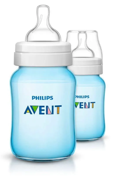 Бутылочки Philips Avent Natural набор 2 штуки, 260 мл, голубые SCF035/27