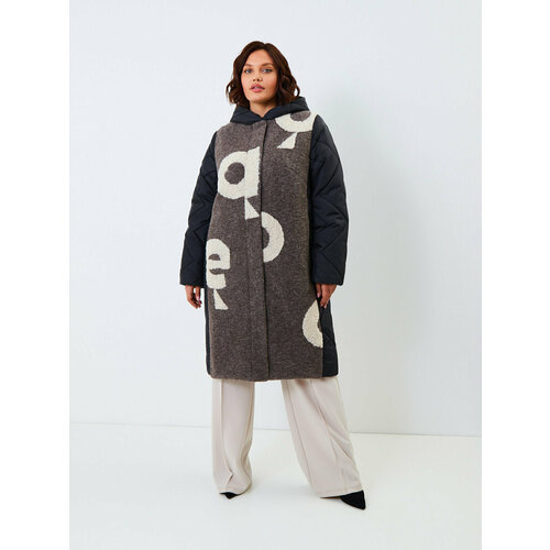 Куртка-рубашка NELIY VINCERE, размер 48, черный зимнее теплое меховое длинное пальто женские свободные повседневные элегантные шерстяные пальто однотонная женская куртка корейская мо