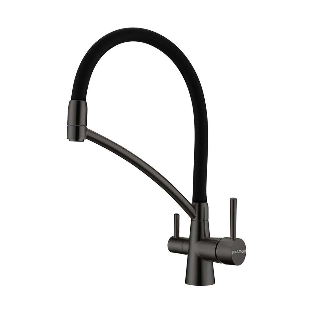 Смеситель Paulmark SIEGEN Si213111-GM вороненая сталь с подключением к фильтру