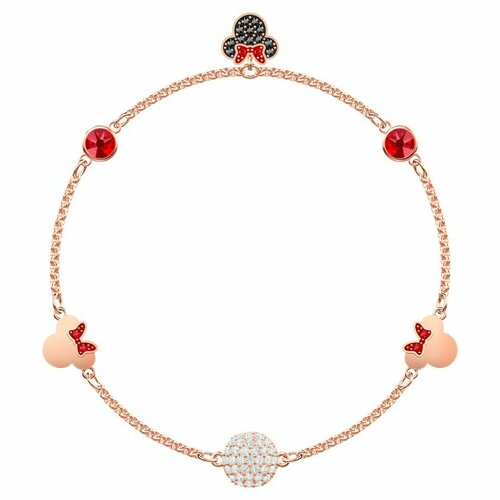 Браслет-цепочка SWAROVSKI кристаллы Swarovski размер 173 см золотистый черный серебристый красный 5999₽